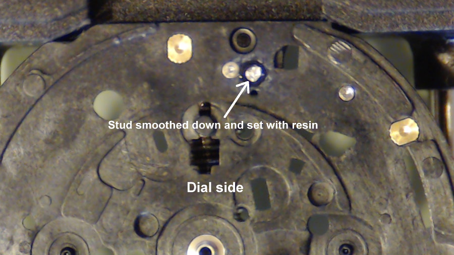 seiko 7t32 yoke stud repair dial side