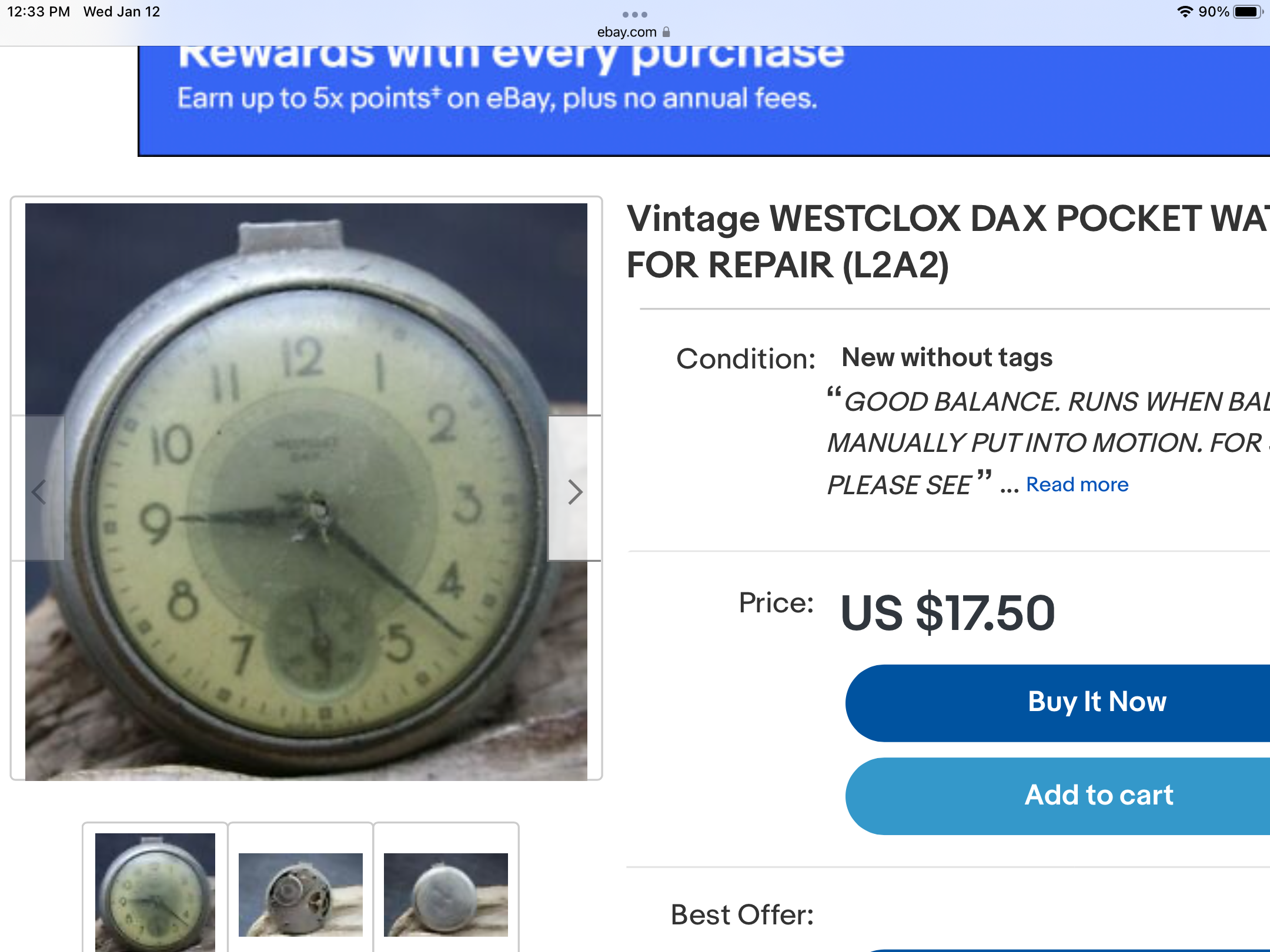 Need hands for a 1934 Westclox Dax Watch Repairs Help Advice