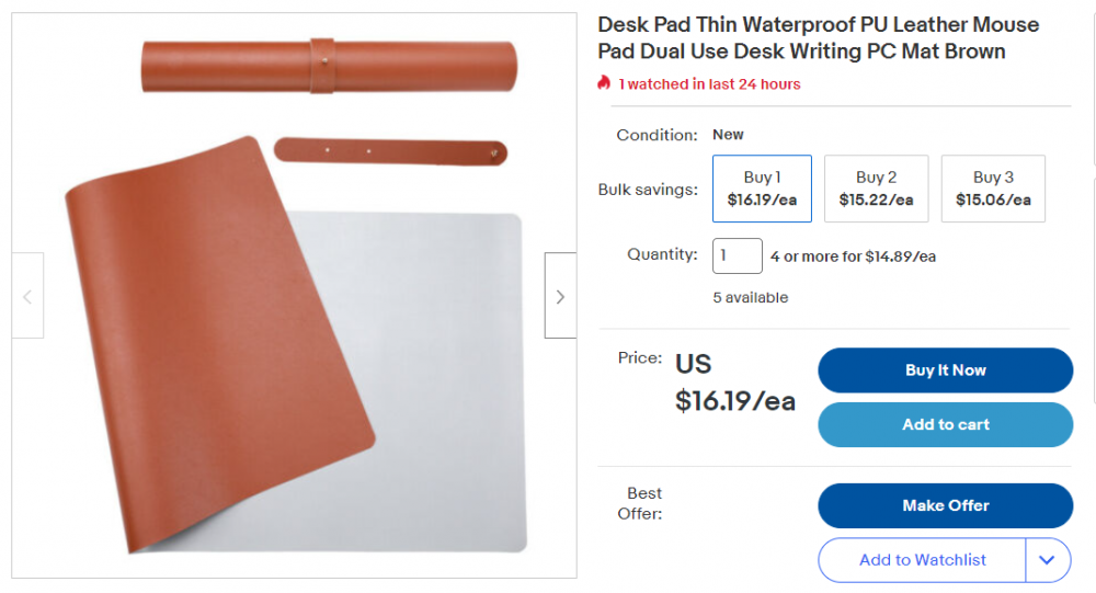 2022-04-20 14_01_28-Desk Pad Thin Waterproof PU Leather Mouse Pad Dual Use Desk Writing PC Mat Brown.png