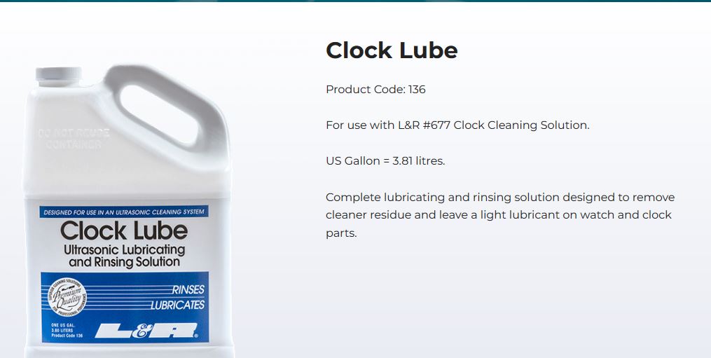 L&R Clock Lube Lubricating and Rinsing Solution 1 Gallon ST Supply